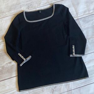 Talbots Pearl Button Sleeve Nautical Sweater Sz.MP